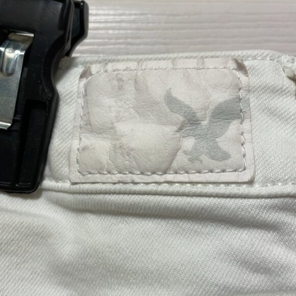 American Eagle Super Stretch Jegging Crop White Denim Jeans Size 6 - Picture 7 of 10